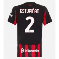 AC Milan Pervis Estupinan #2 Domáci Ženy futbalový dres 2025-26 Krátky Rukáv